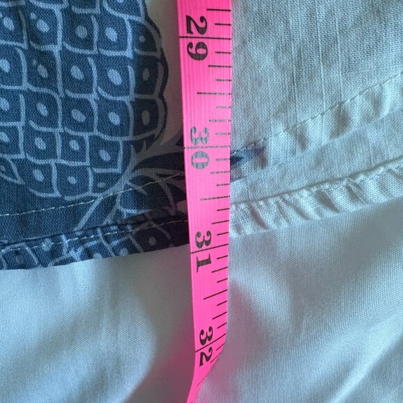 IZOD Saltwater Shirt Men's XXL White Blue Hawaiian Relaxed Classic Button Down - Picture 5 of 7